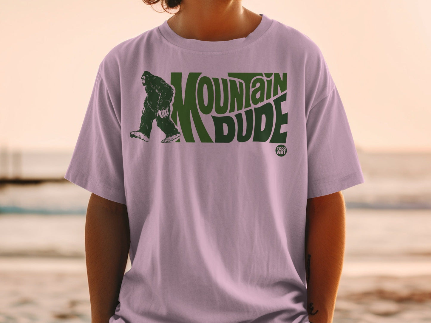 Mountain Dude Graphic Tee With Sasquatch Design Shirt