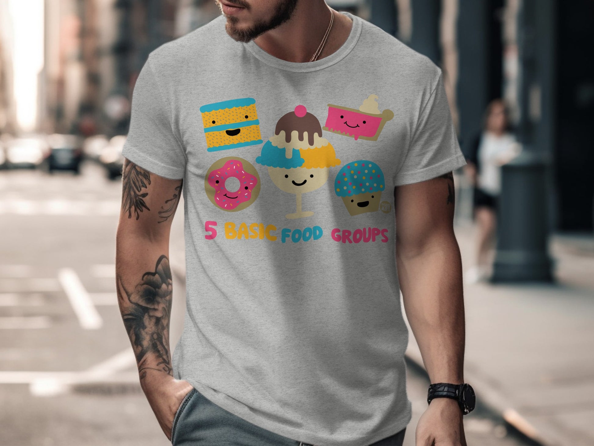 5 Basic Food Groups Cute Cartoon T-Shirt