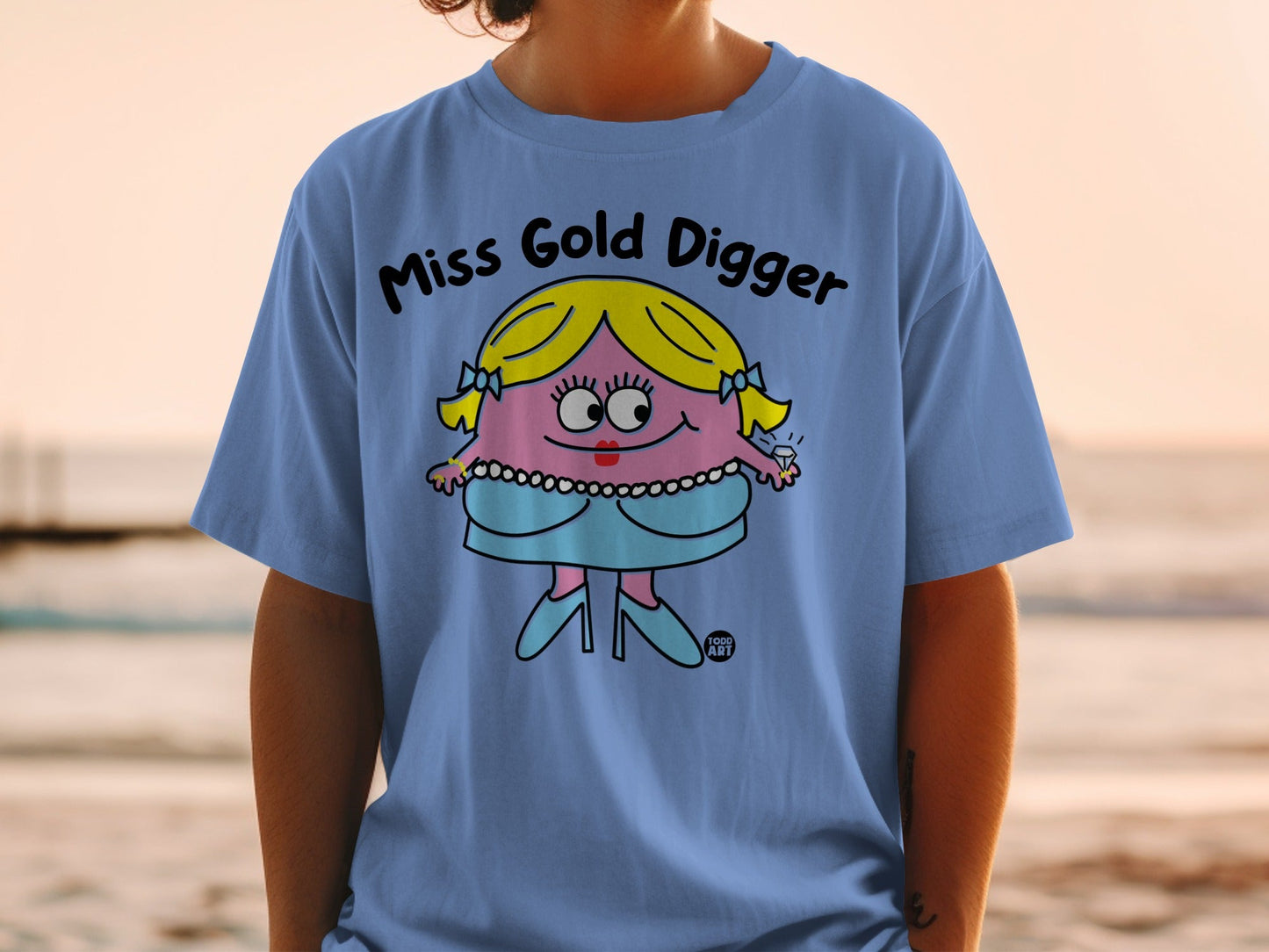 Miss Gold Digger Cartoon Character T-shirt