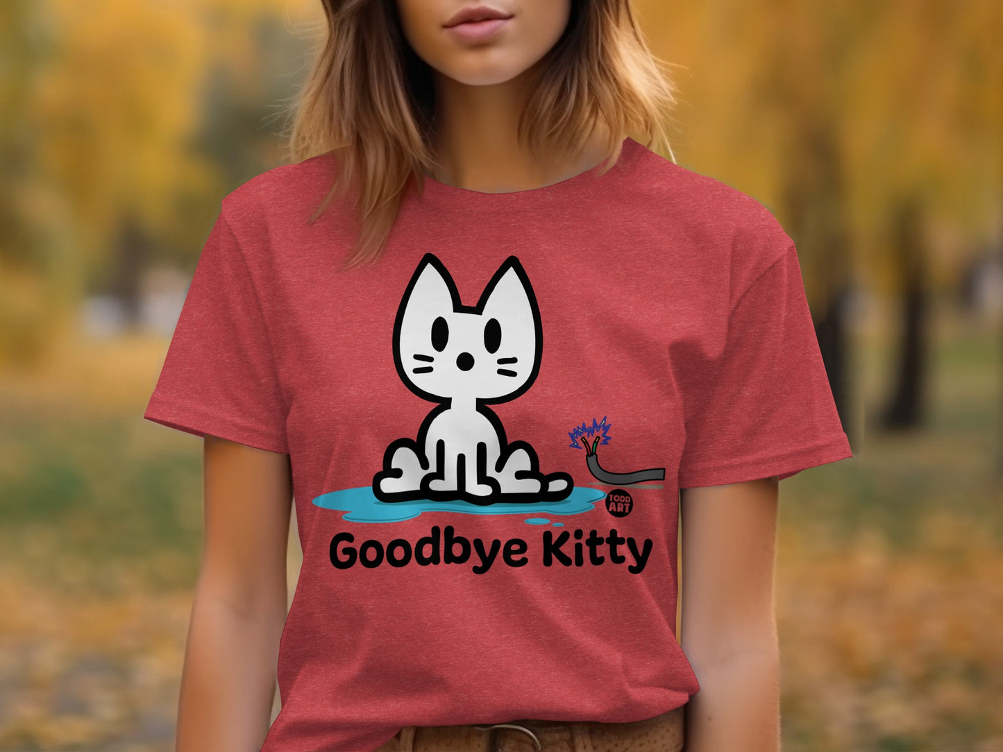 Goodbye Kitty Graphic Design Casual Wear Shirt