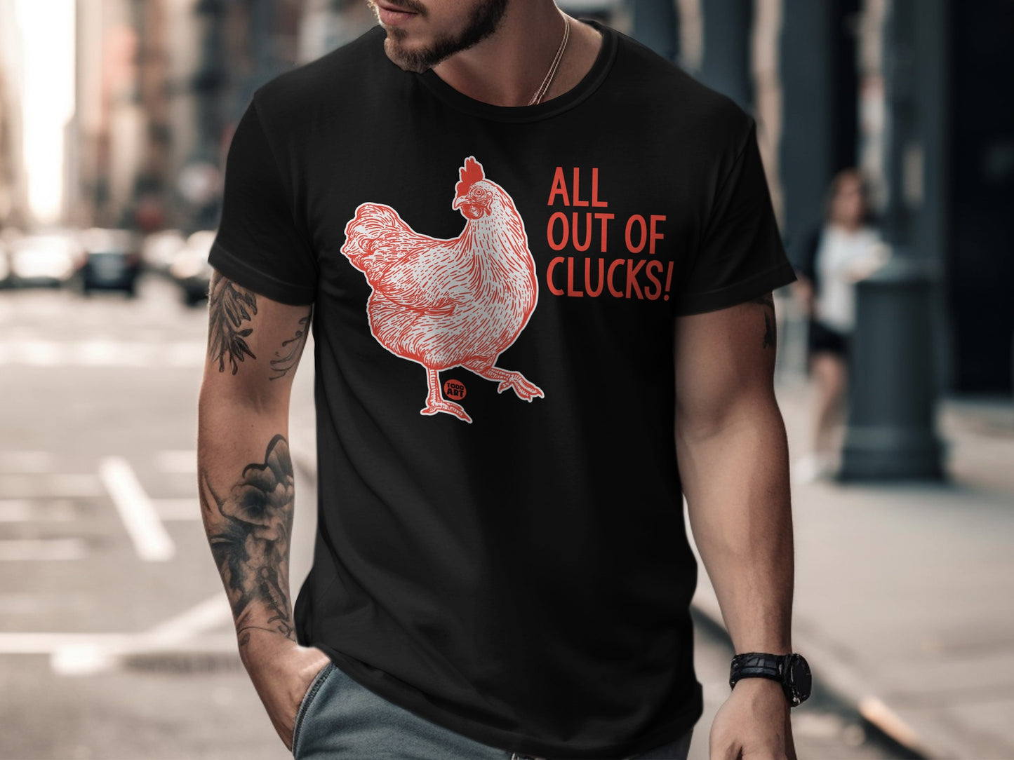 All Out of Clucks Funny Chicken T-Shirt