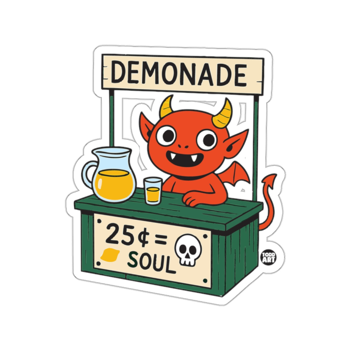 Funny Demonade Cartoon Sticker for Halloween Decor