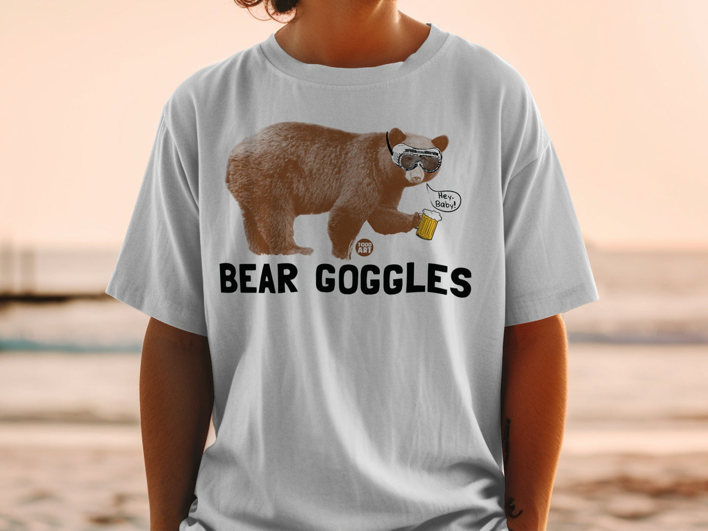 Funny Bear Goggles Graphic Tee Shirt Product