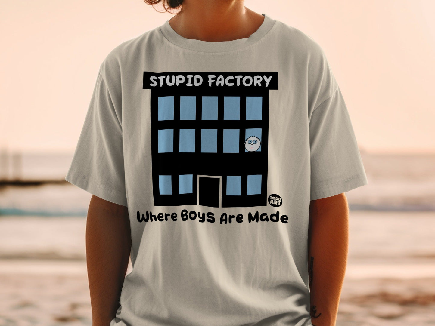 Stupid Factory Where Boys Are Made Graphic T-Shirt