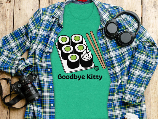 Goodbye Kitty Sushi Graphic Teal Unisex T-shirt