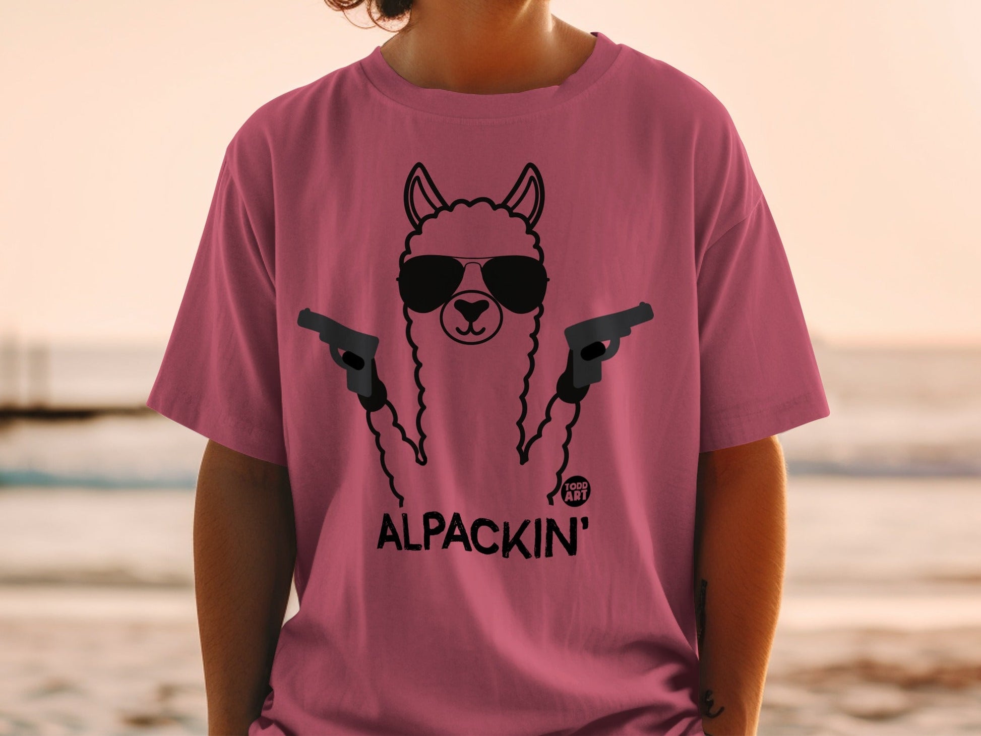 Funny Alpaca Alpackin' Sunglasses T-Shirt