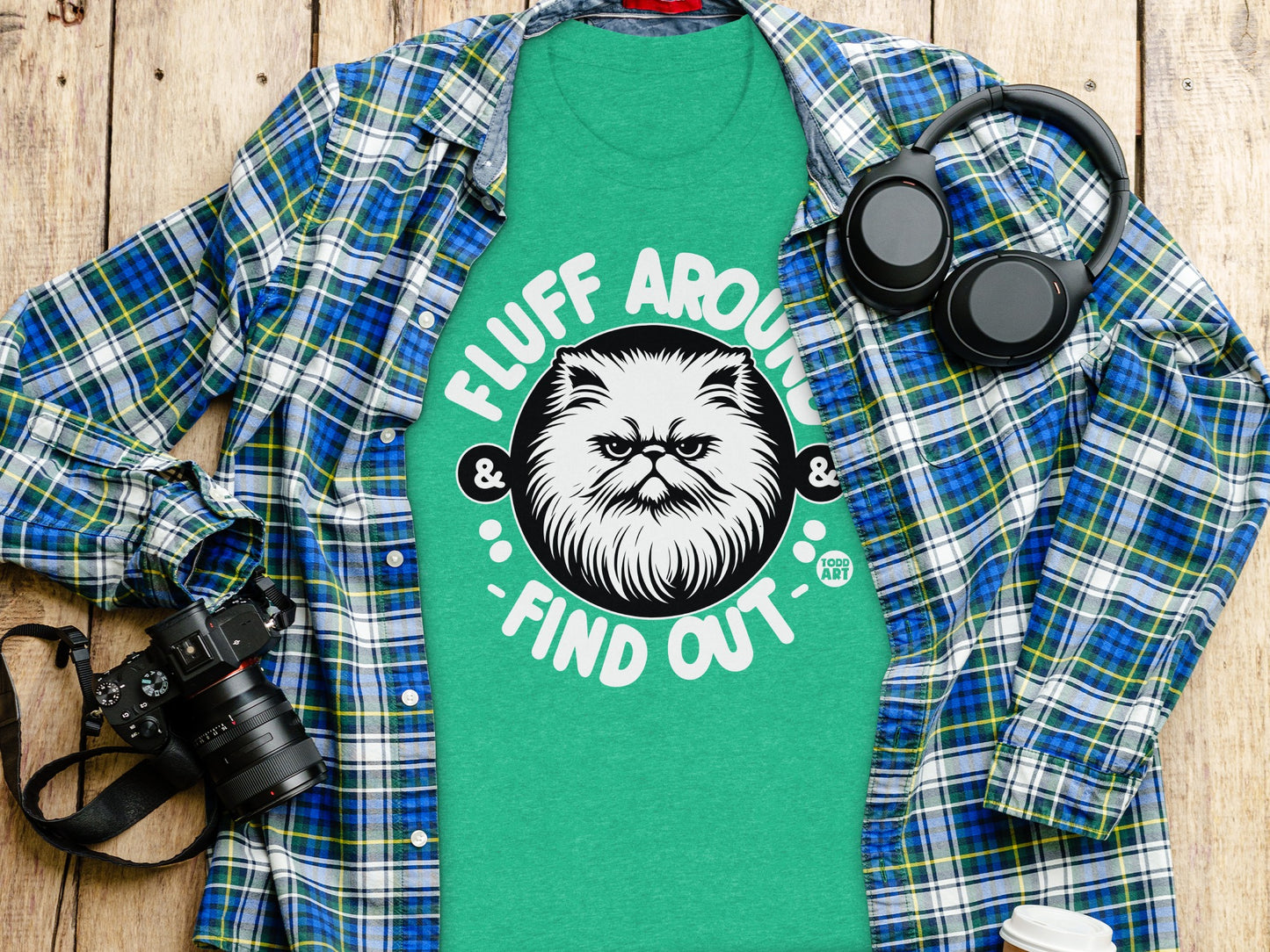 Fluff Around And Find Out Cat Graphic Tee Shirt