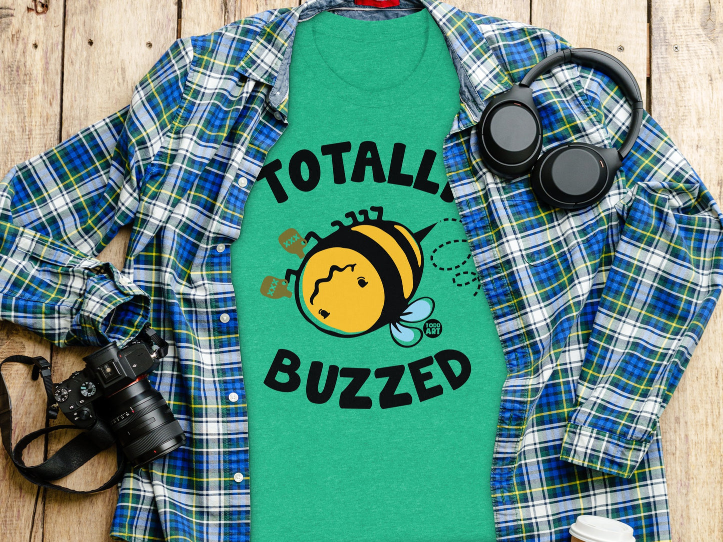 Totally Buzzed Funny Bee Graphic T-shirt