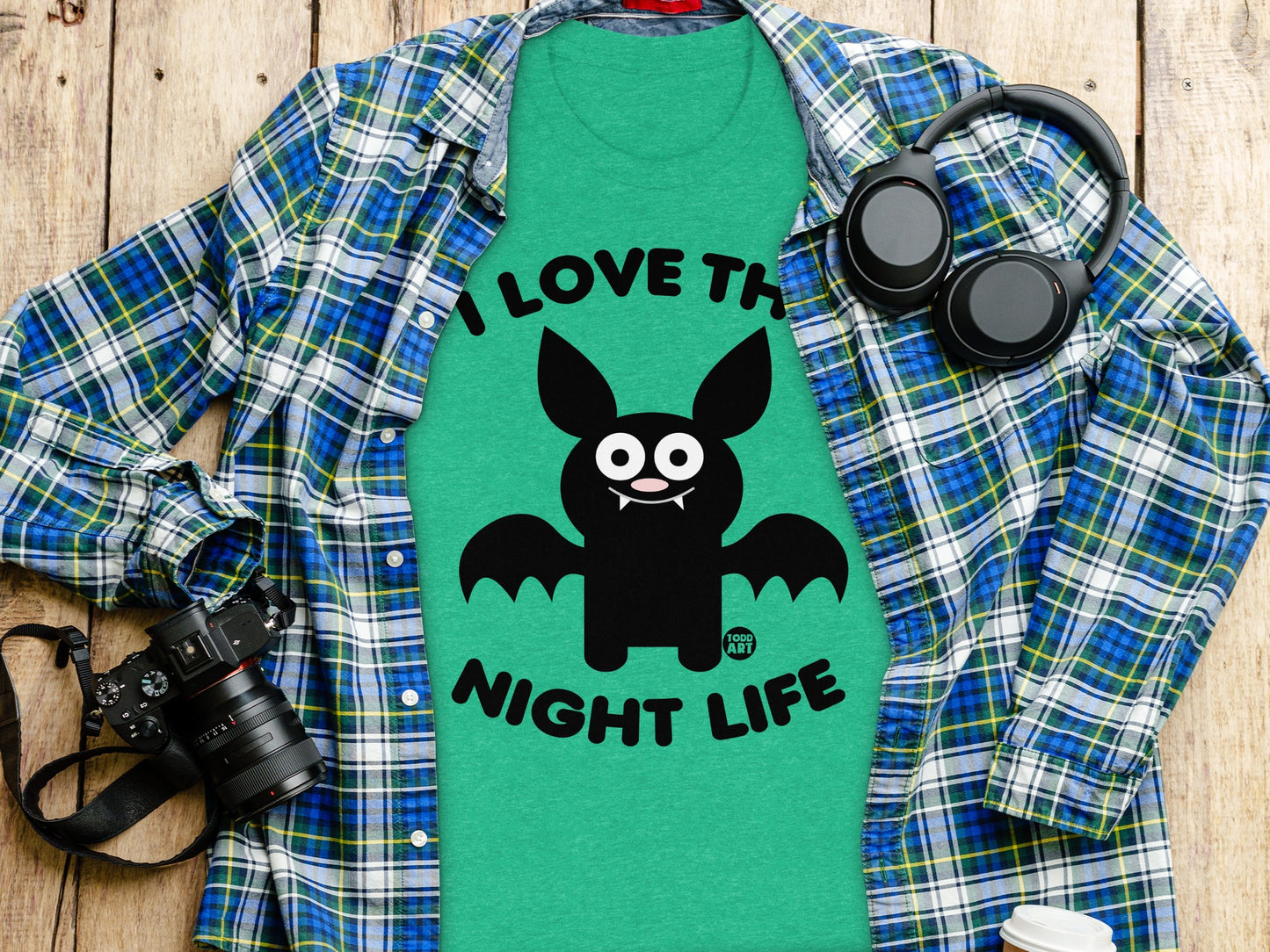 I Love The Night Life Bat Graphic Shirt Boutique Top