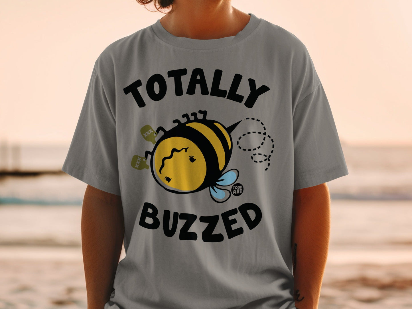 Totally Buzzed Funny Bumblebee Graphic T-Shirt