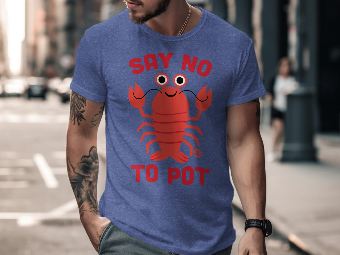 Say No to Pot Funny Red Lobster Design T-shirt