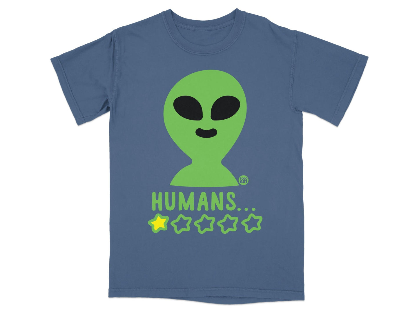 Alien Humans One Star Rating Funny T-Shirt