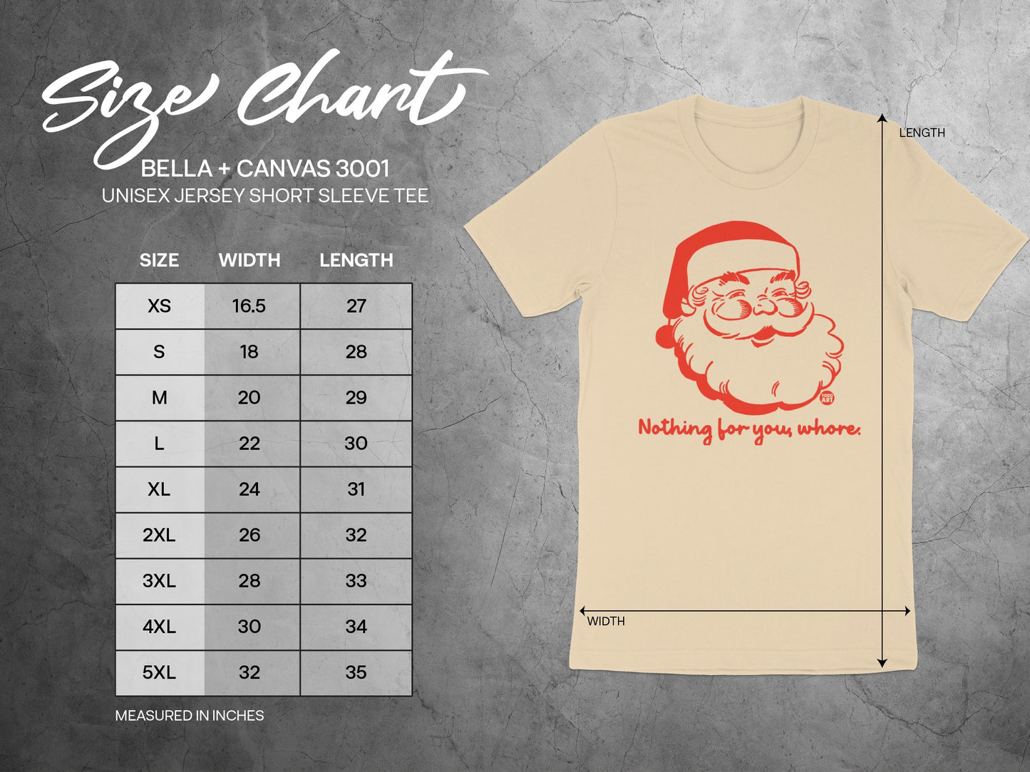 Nothing for You Whore Santa Graphic Unisex Tee