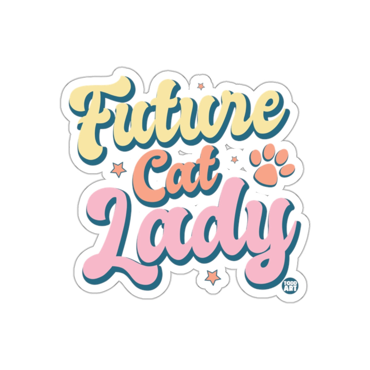 Future Cat Lady Colorful Decorative Sticker