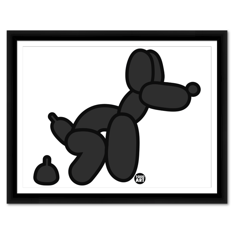 Black Balloon Dog Framed Pop Art Print by Todd Goldman