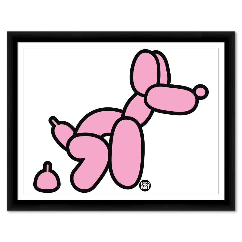Pink Balloon Dog Framed Pop Art Print by Todd Goldman