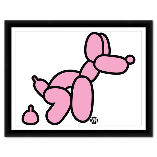 Pink Balloon Dog Framed Pop Art Print by Todd Goldman