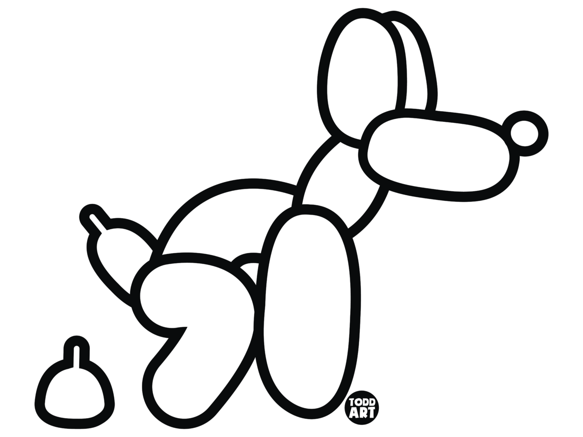 White Balloon Dog Framed Pop Art Print by Todd Goldman