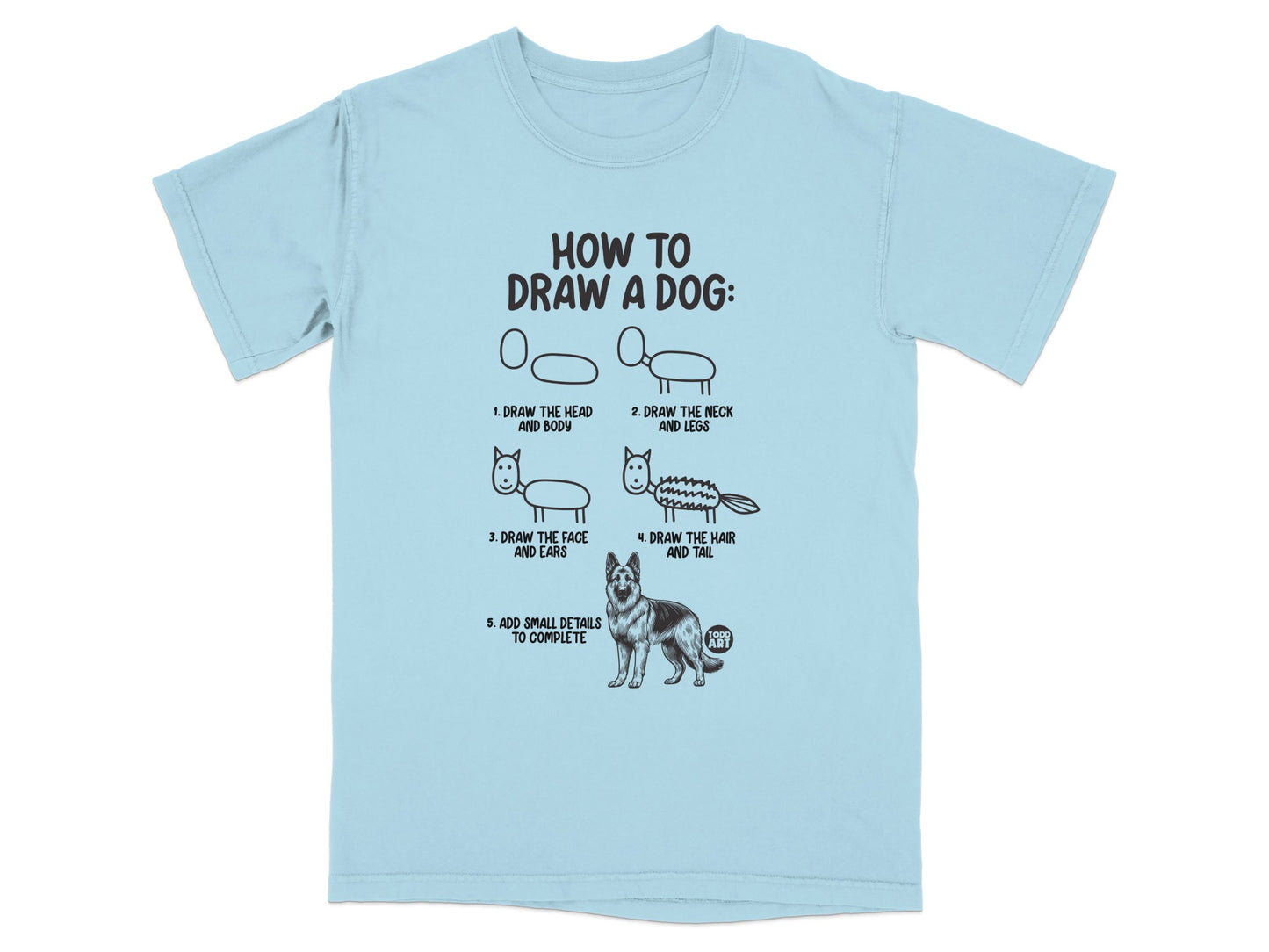 How to Draw a Dog Instructional Graphic T-shirt