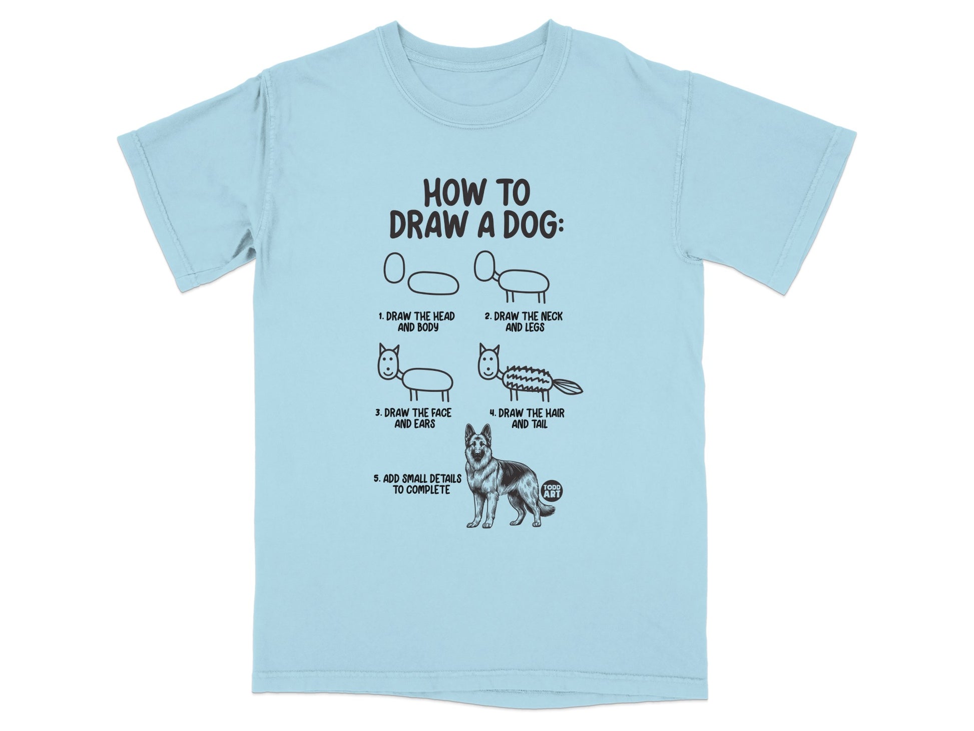 How to Draw a Dog Instructional Graphic T-shirt