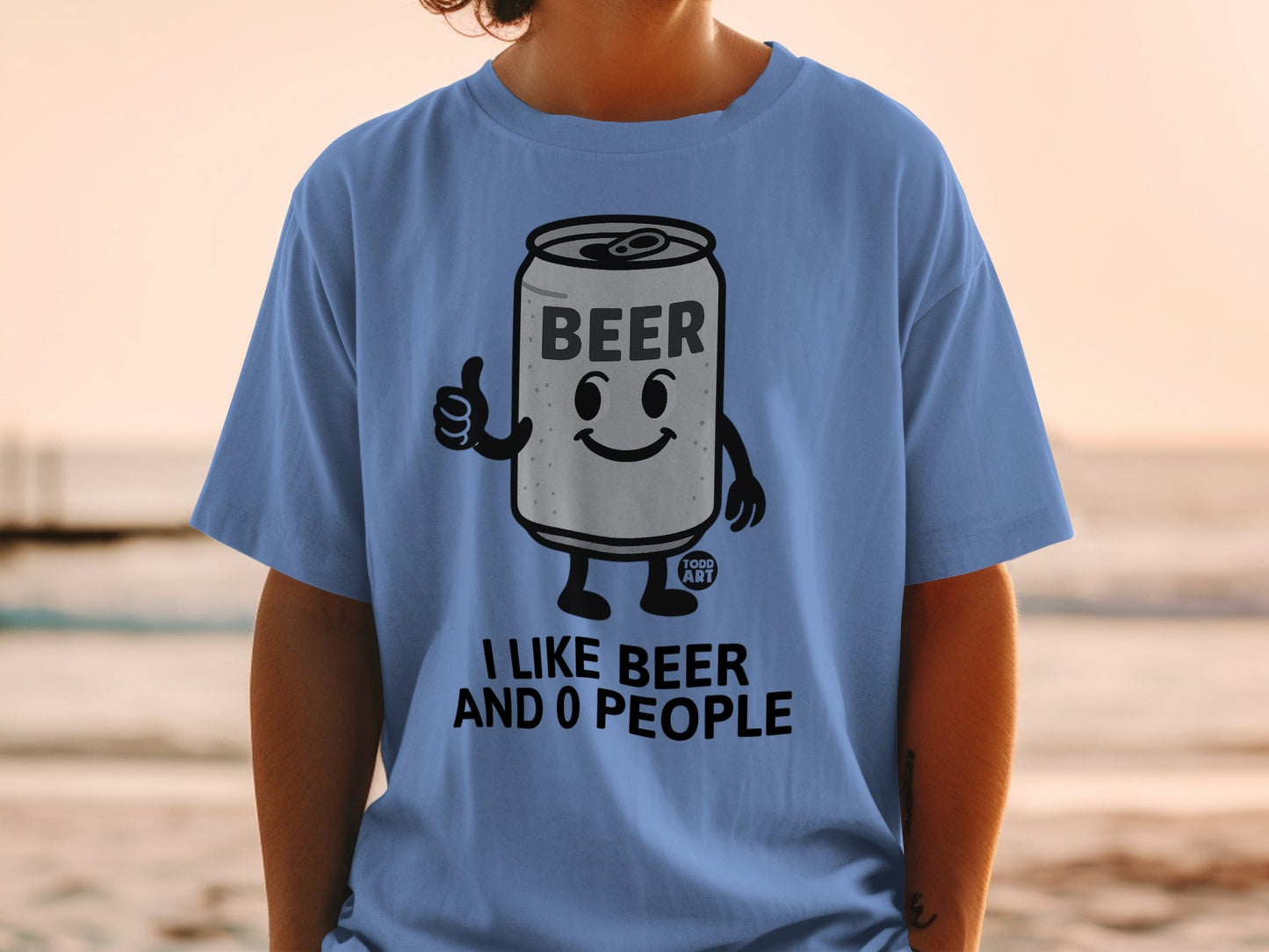 I Like Beer And 0 People Funny Beer Can Graphic Shirt