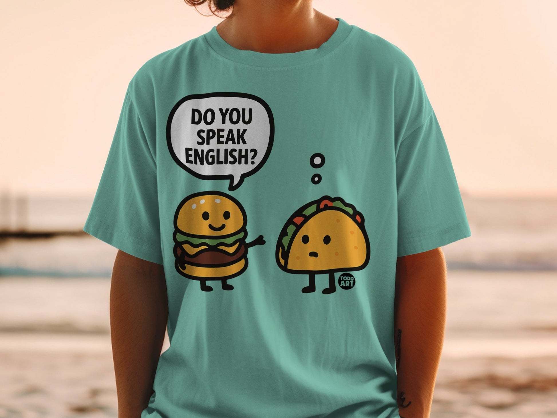 Do You Speak English Burger and Taco Graphic T-shirt