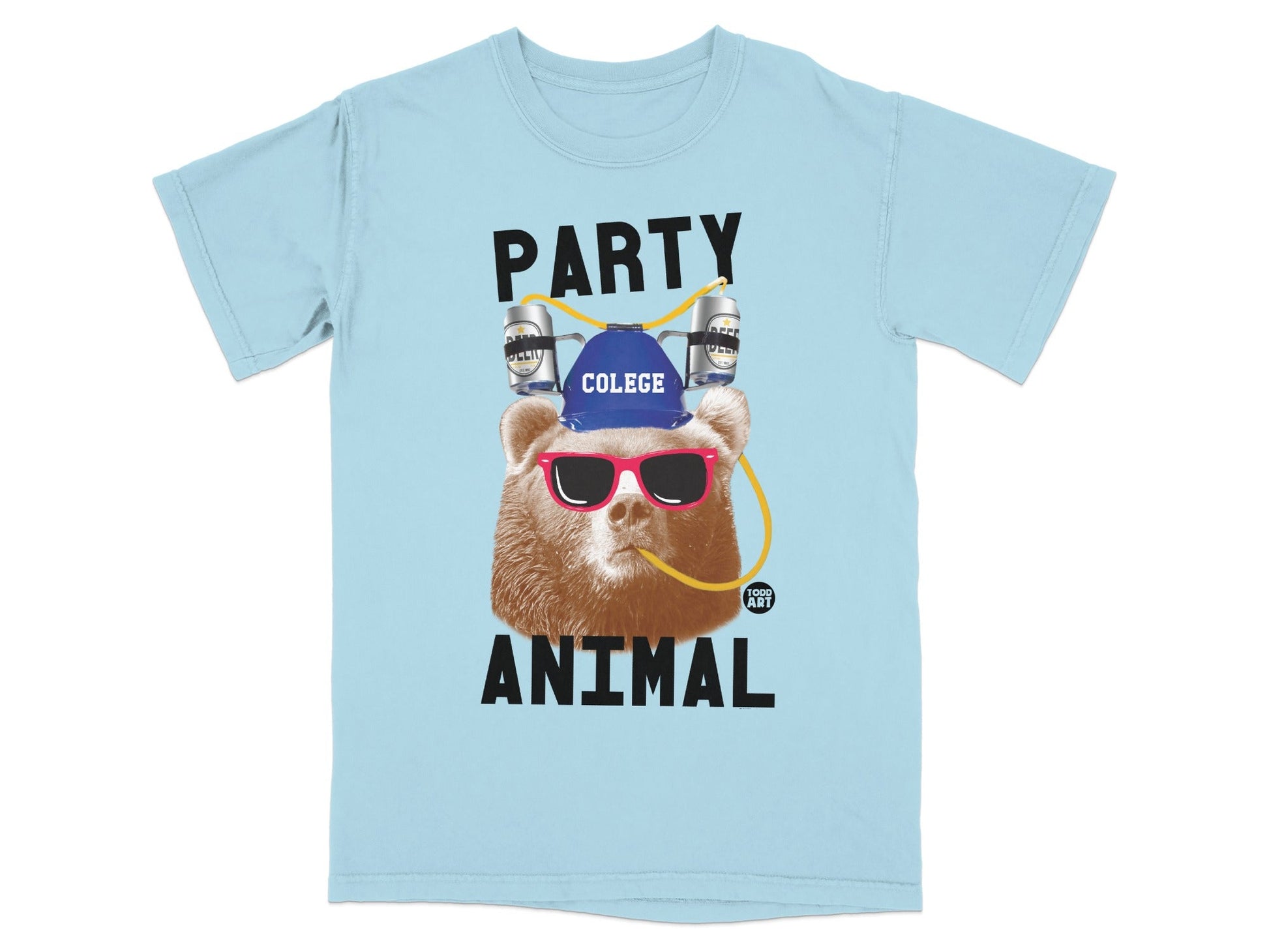 Party Animal Bear with Sunglasses and Beer Hat Shirt