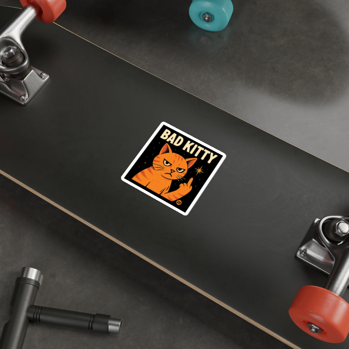 Bad Kitty Sticker with Angry Cat Design for Fun