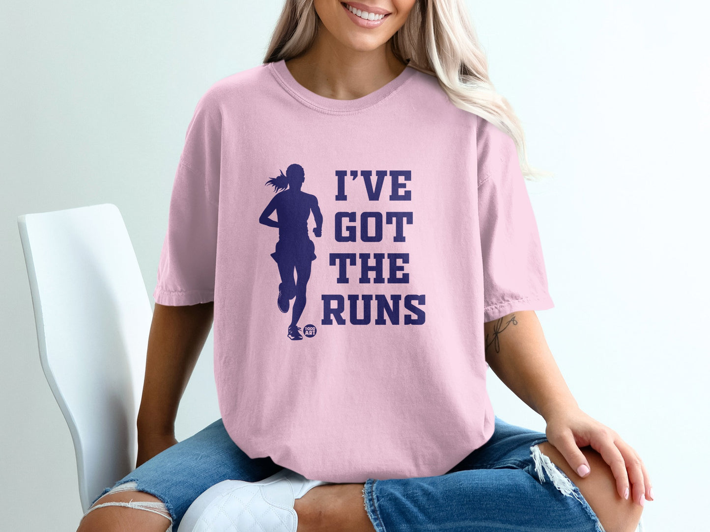 I'VE GOT THE RUNS Runner Graphic Pink Sweatshirt product type