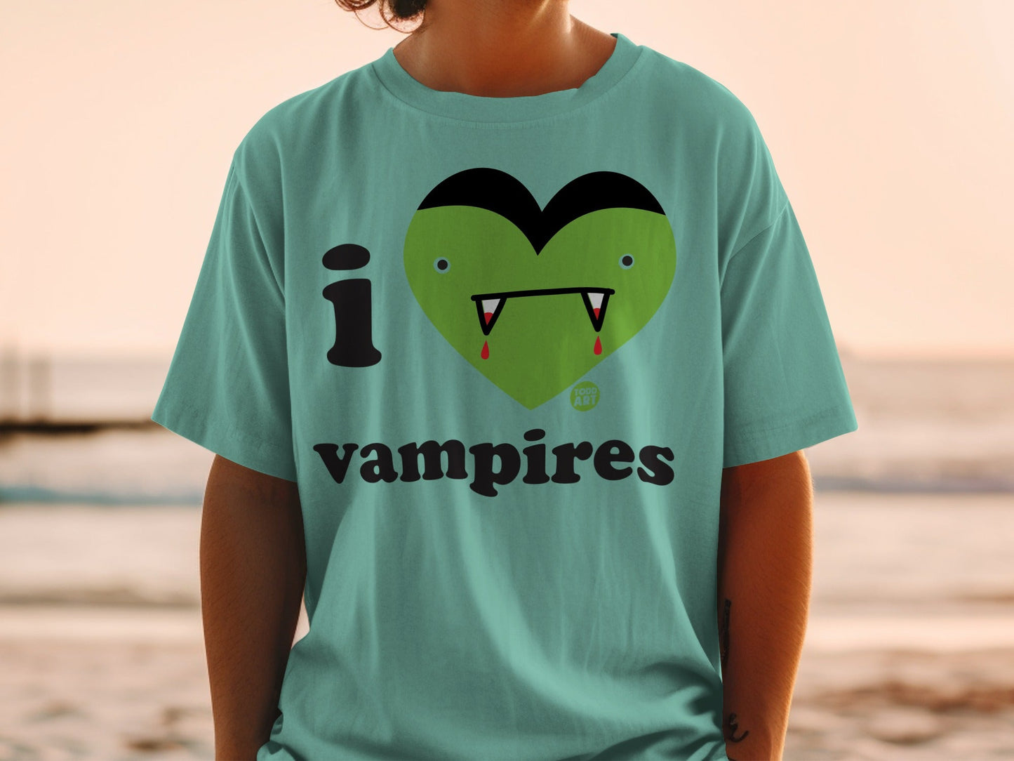 I Heart Vampires Graphic T-Shirt Fun and Quirky Design