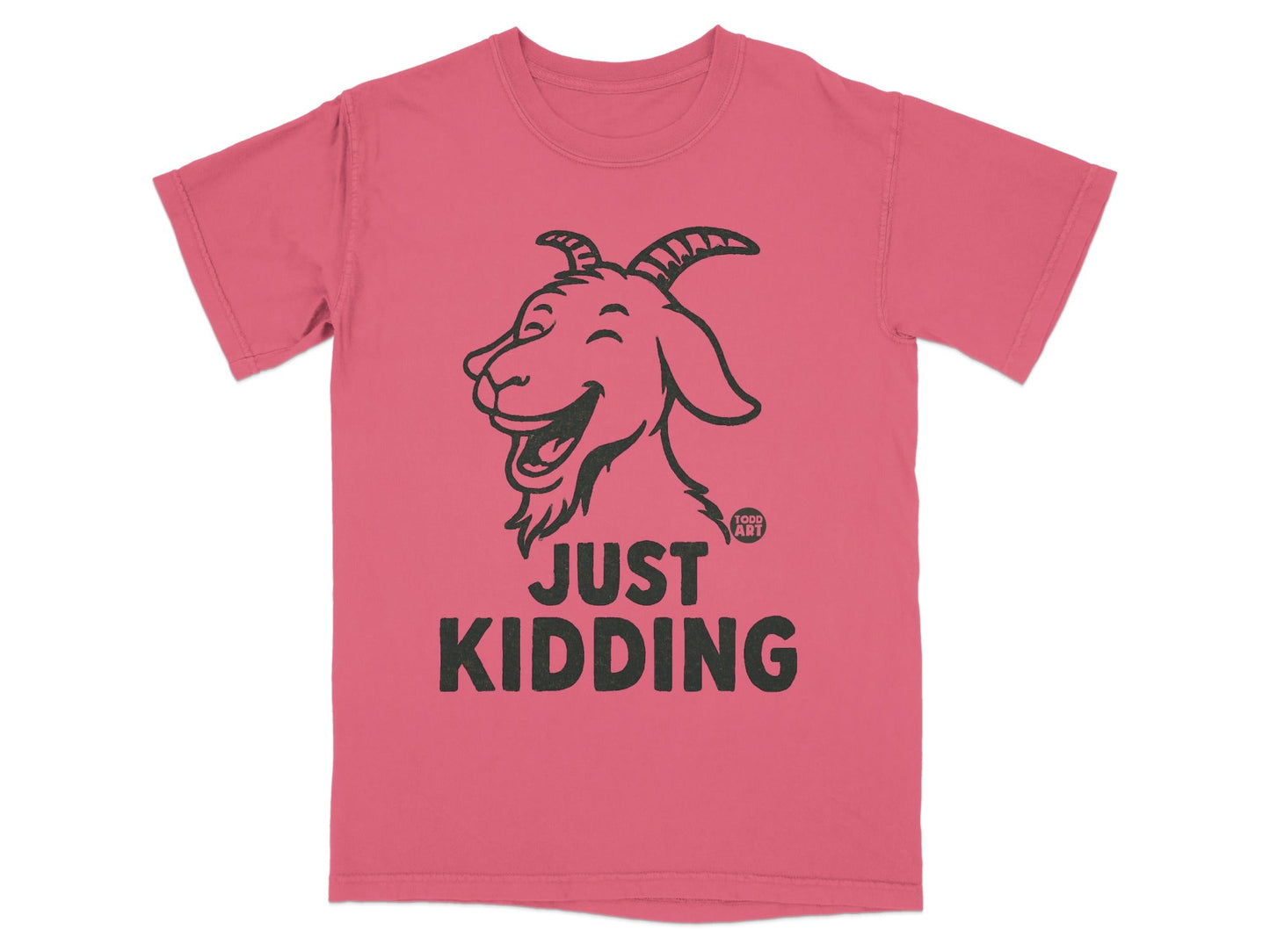 Just Kidding Goat Face Todd Art Graphic T-shirt