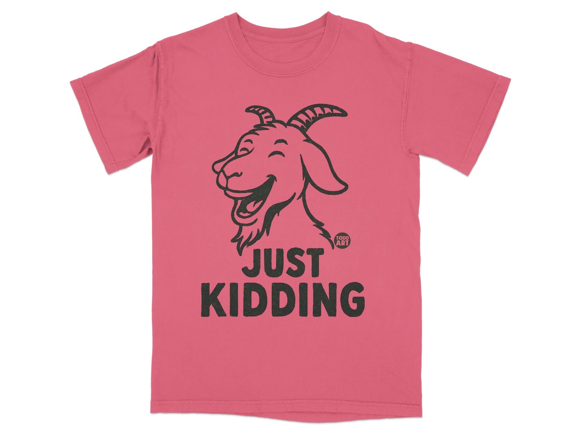 Just Kidding Goat Face Todd Art Graphic T-shirt