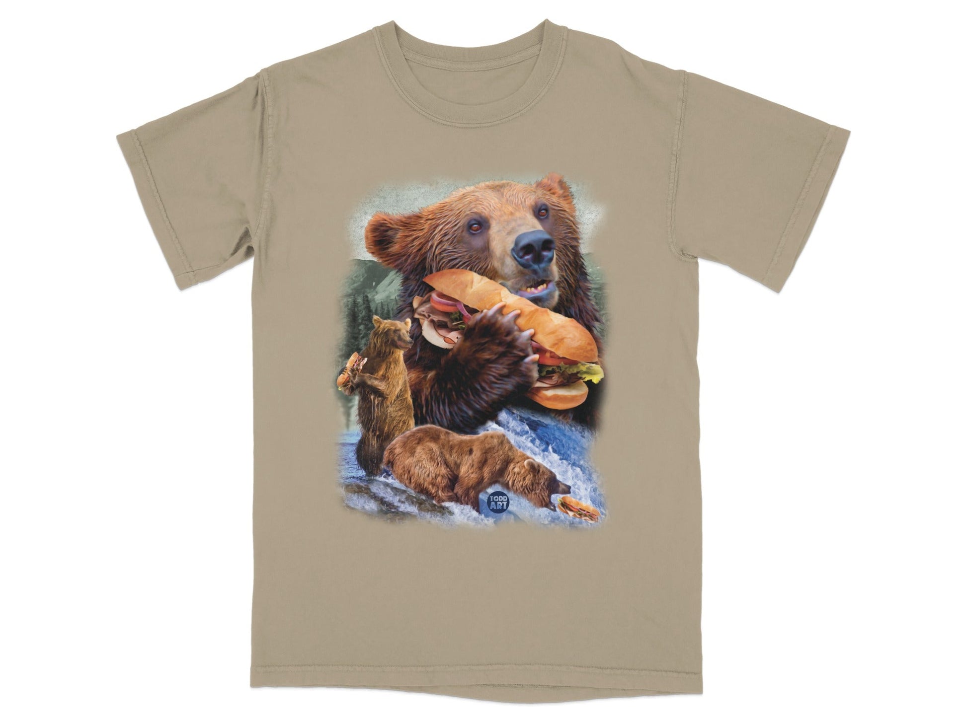 Bear with Burger Graphic Novelty Shirt