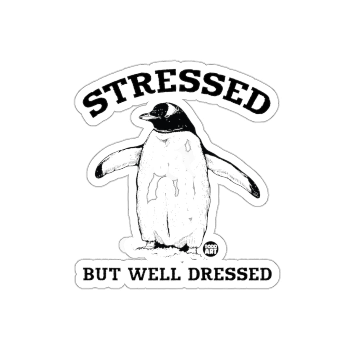Stressed Penguin But Well Dressed Funny sticker