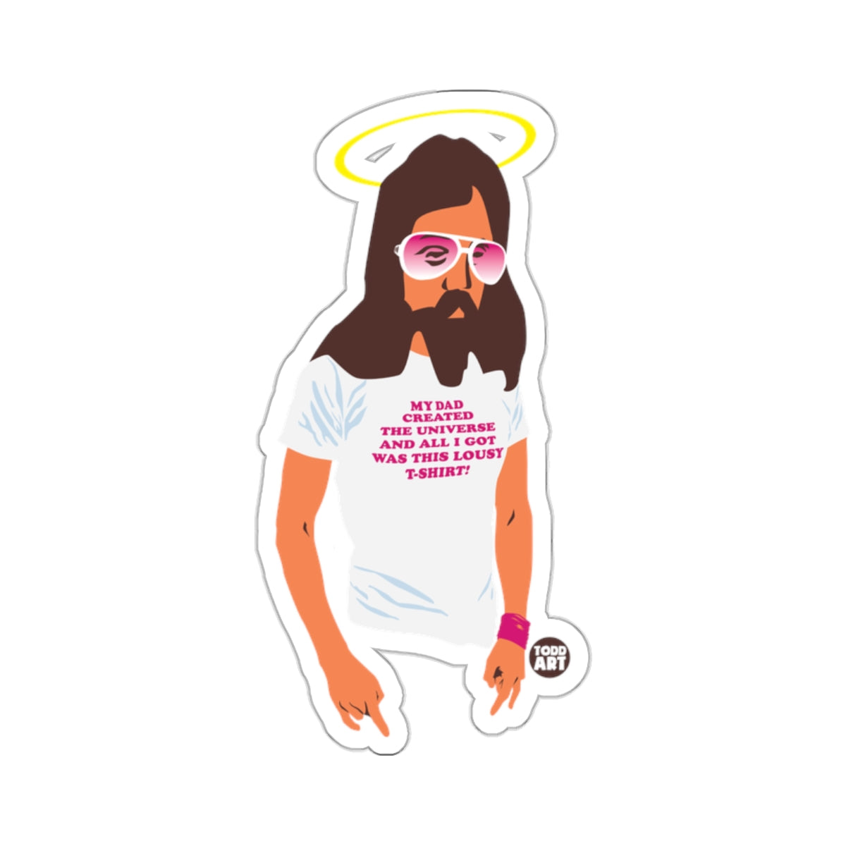 Jesus Halo Sunglasses My Dad Universe Lousy T-Shirt 