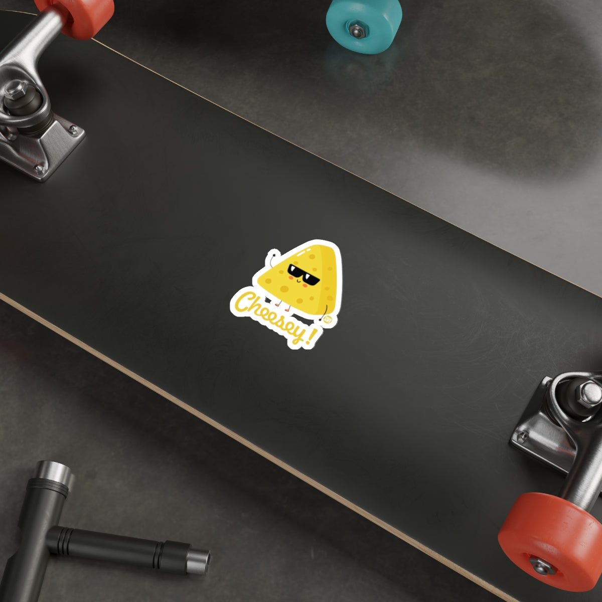 Cool Cheesy Sticker for Skateboards or Laptops