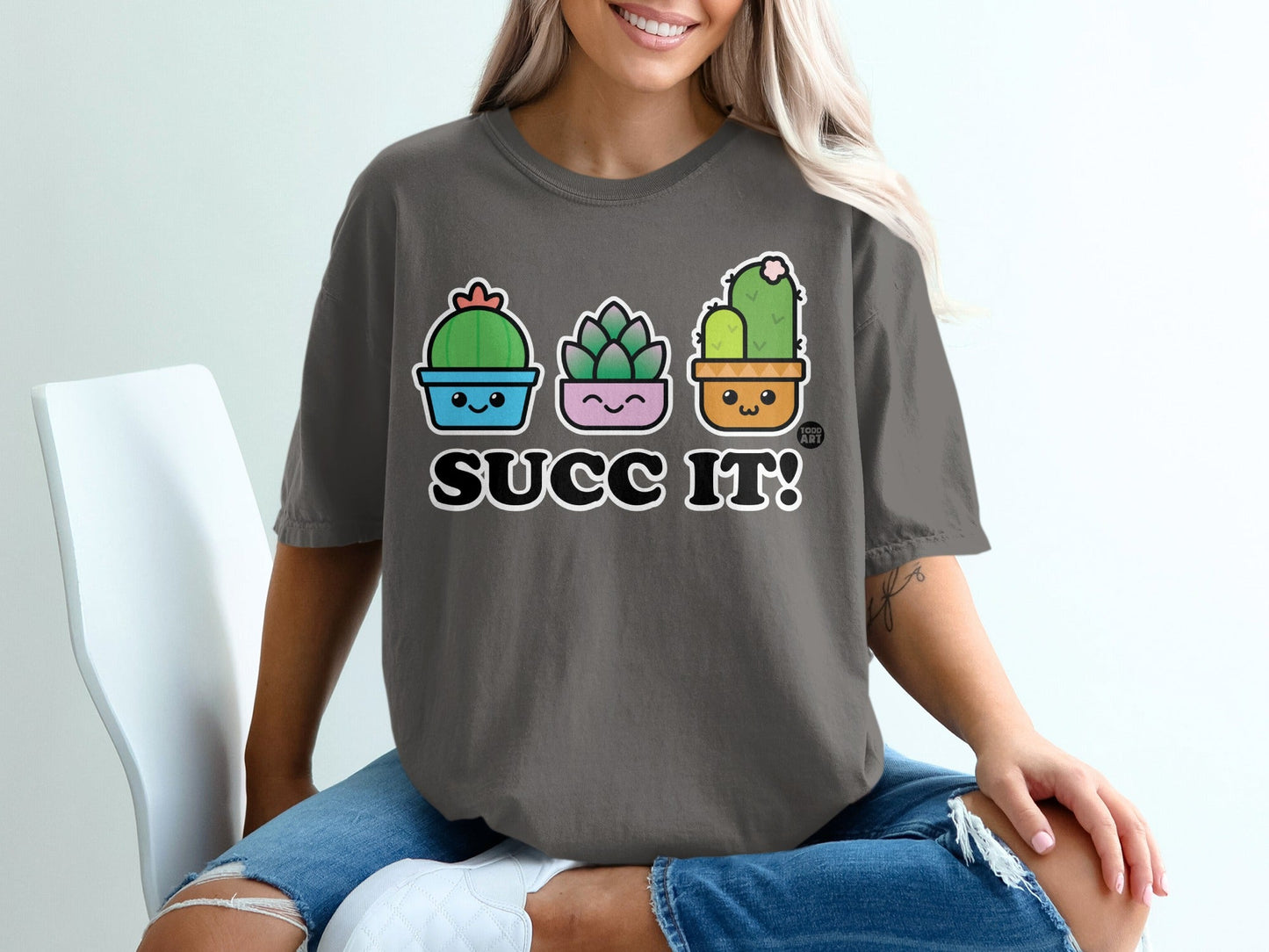 Succ It Cute Succulent Cartoon Graphic T-Shirt
