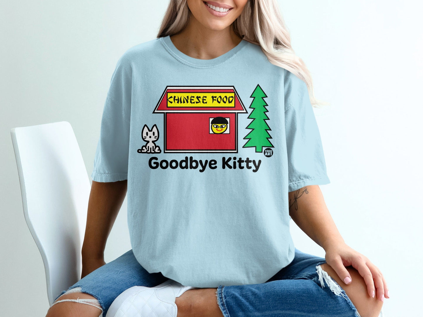 Chinese Food Goodbye Kitty Graphic T-shirt for Sale