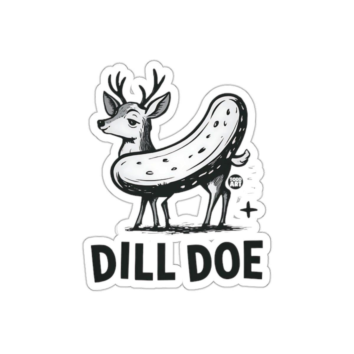 Dill Doe The Deer Pickle Hybrid Funny Art Print sticker