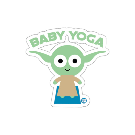 Baby Yoga Grogu on Mat Cute Cartoon Style Image sticker