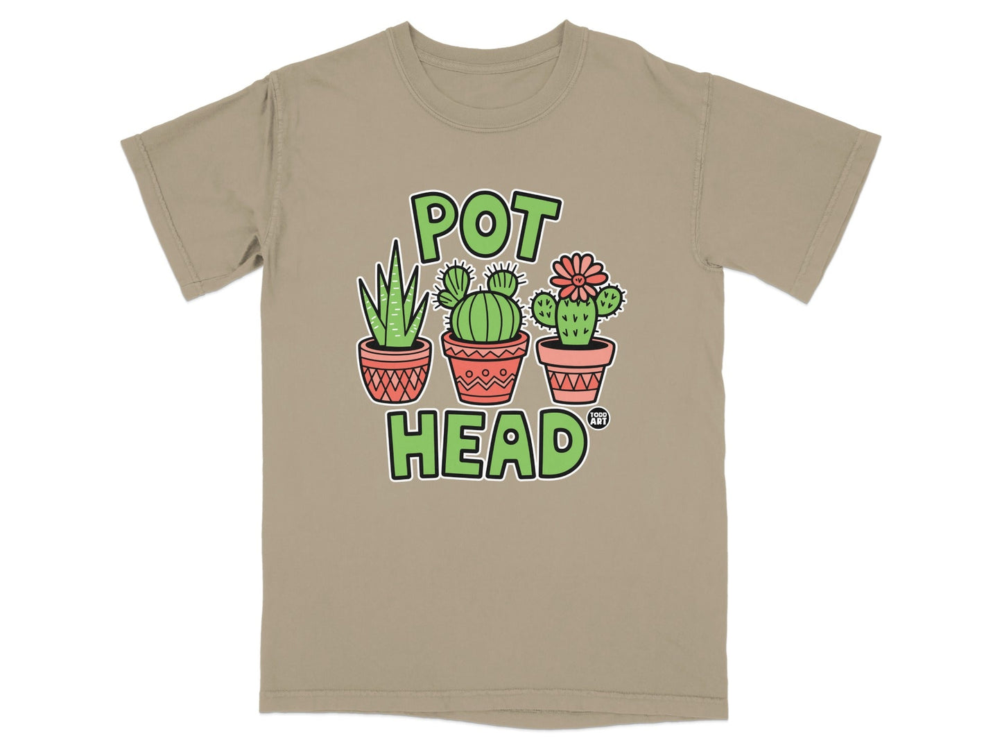 Pot Head Cactus Potted Plant Graphic T-Shirt