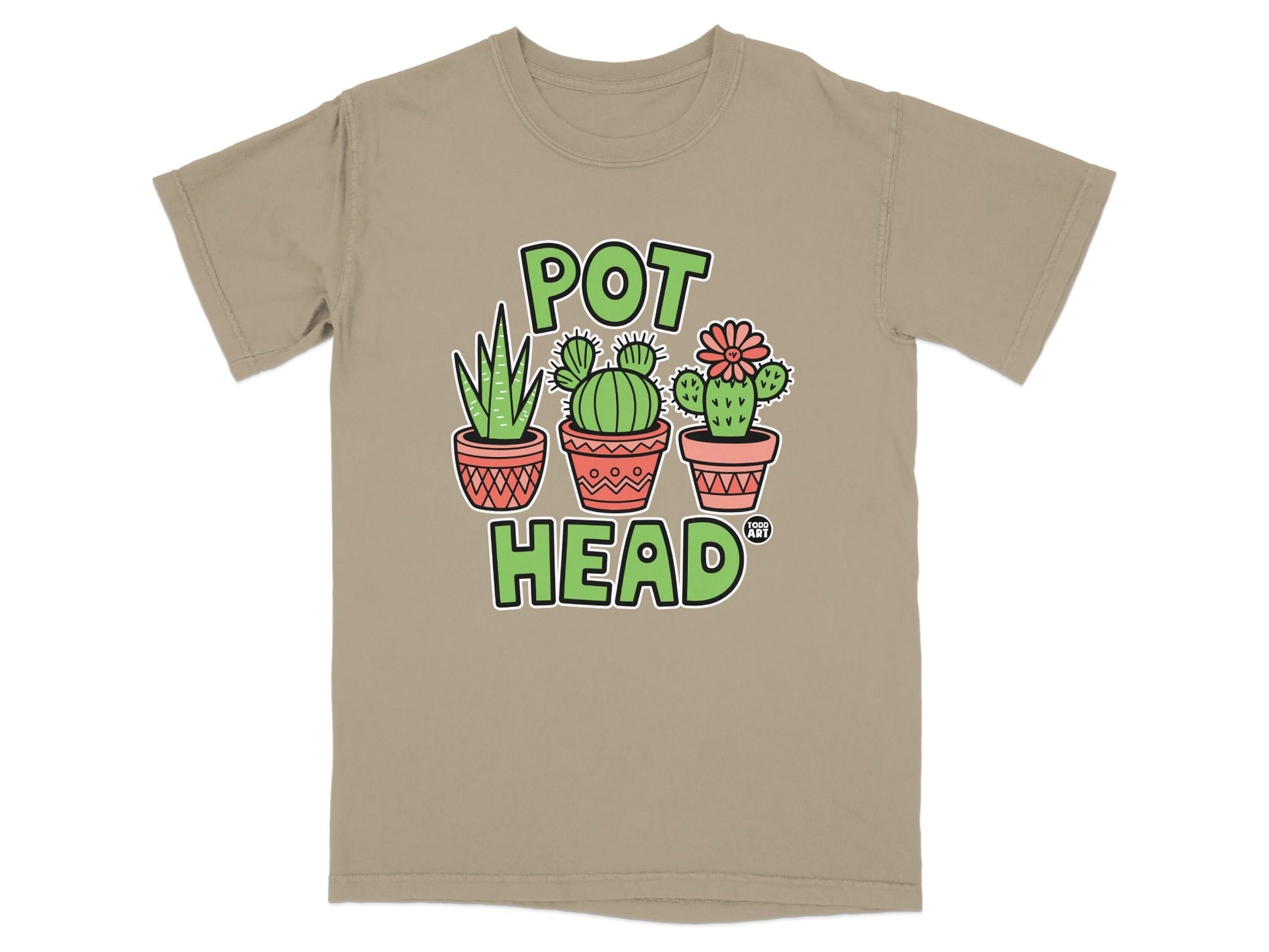 Pot Head Cactus Potted Plant Graphic T-Shirt