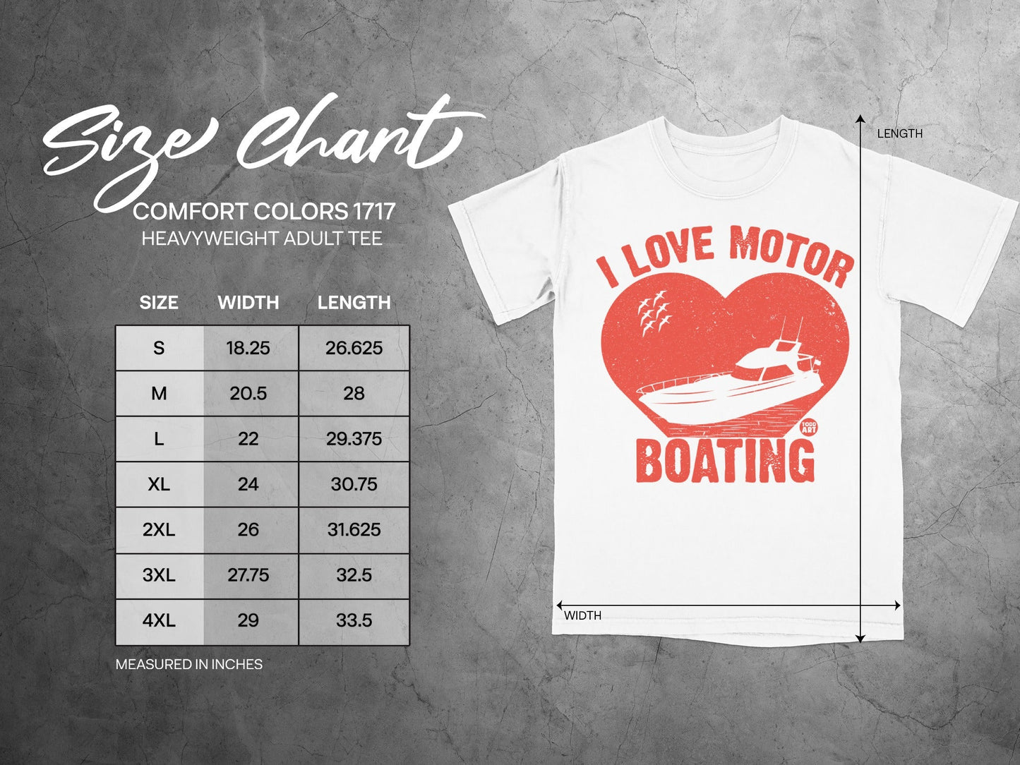 I Love Motor Boating Heavyweight Adult Tee