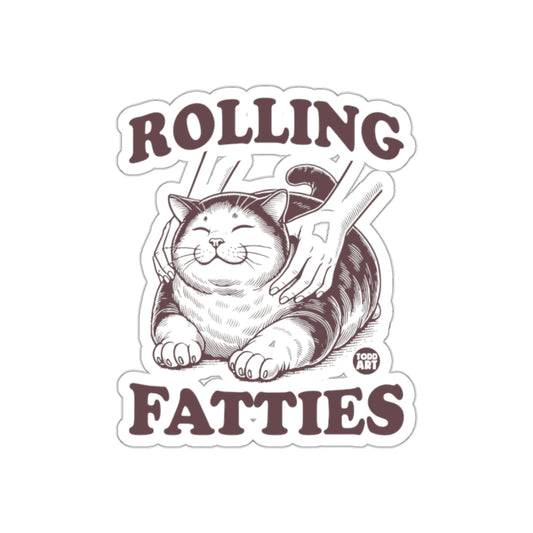 Rolling Fatties Funny Cat Graphic Sticker