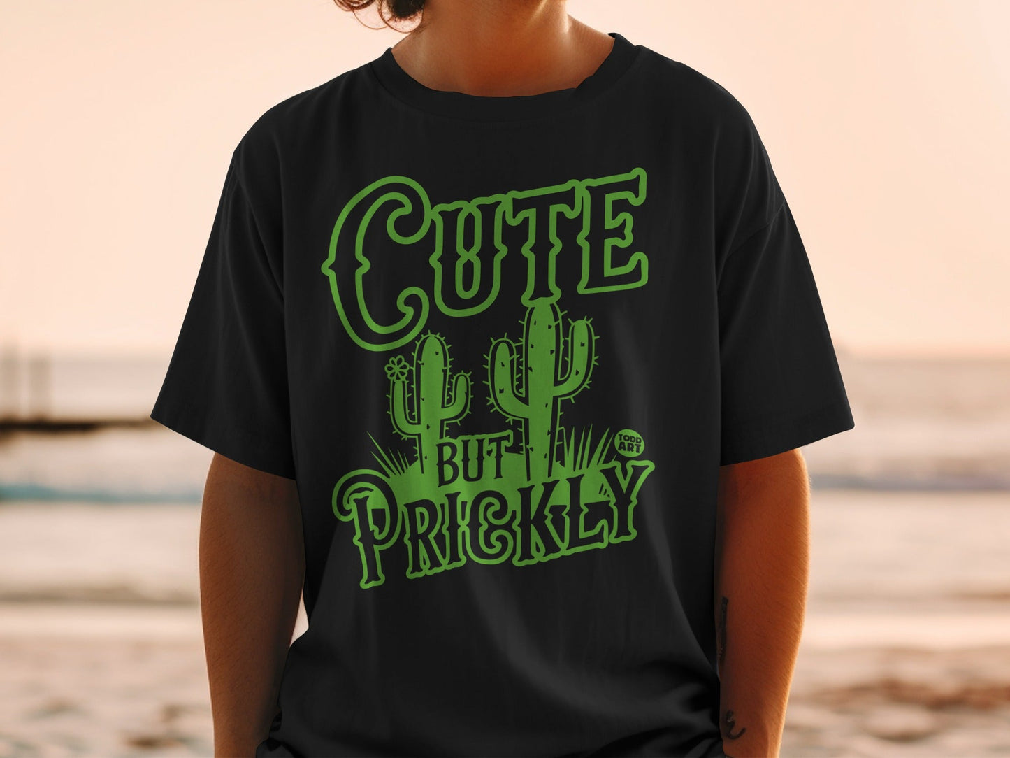Cute But Prickly Black Cactus Shirt Product