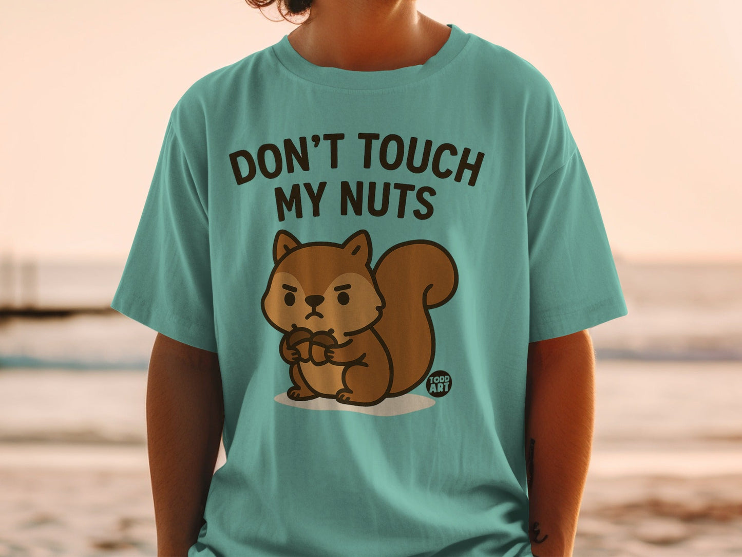 Funny Grumpy Squirrel T-Shirts, Don't Touch My Nuts Shirt, Cute Animal Pun Tee, Humorous Acorn Lover Gift T-Shirts, Sarcastic Forest