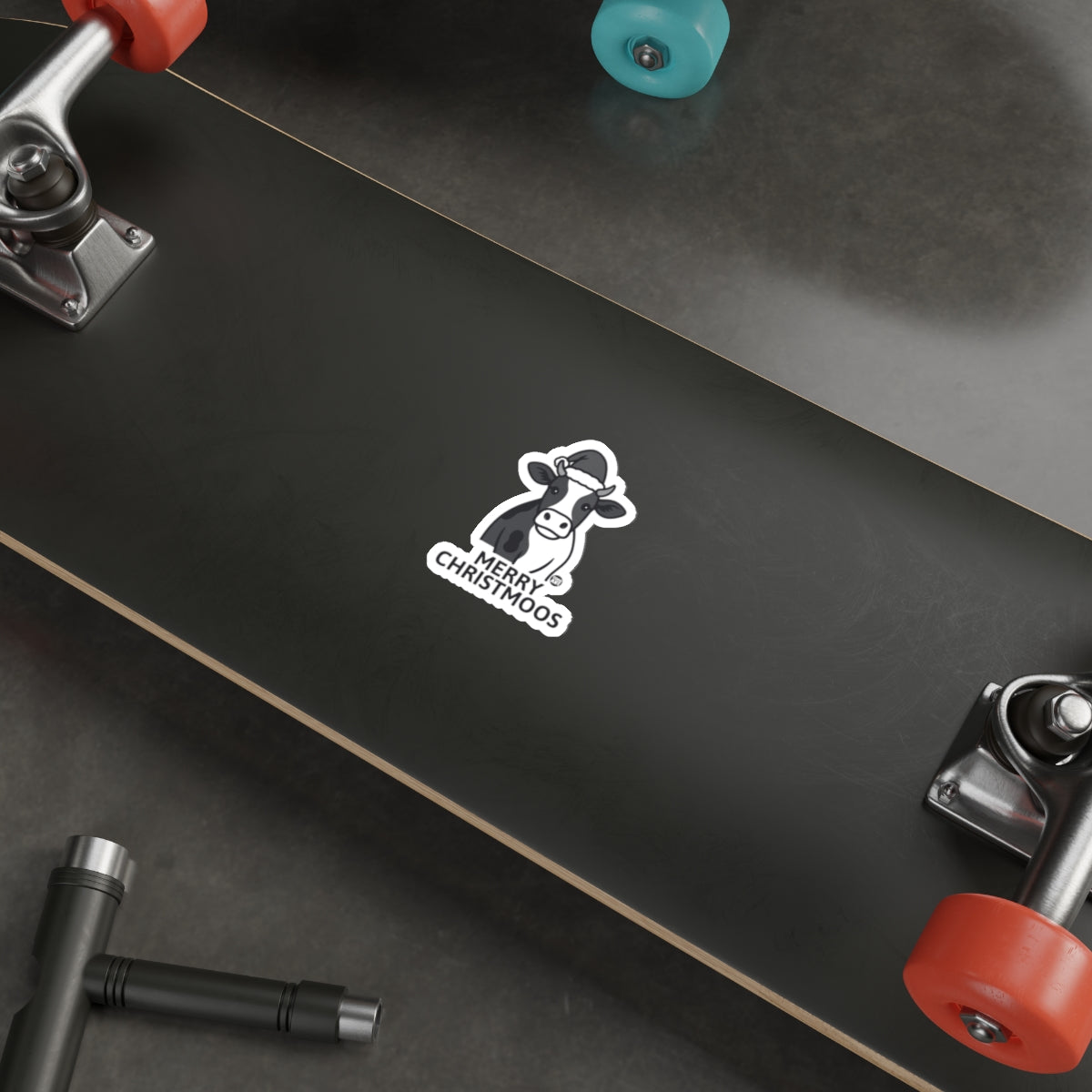 Merry Christmoos Sticker for Christmas Skateboard Decor