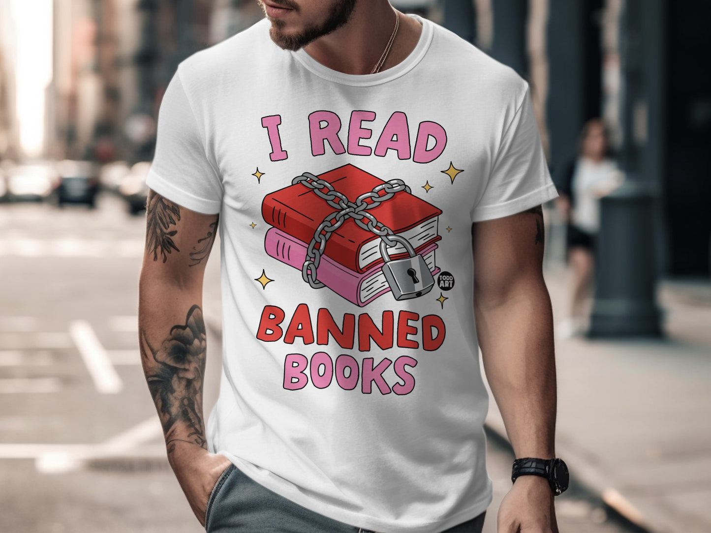 I Read Banned Books with Locked Chains T-Shirt