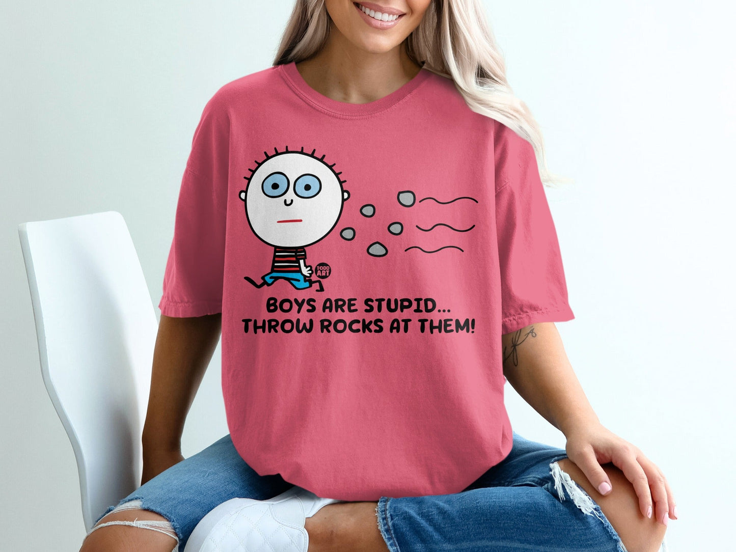 Boys Are Stupid Throw Rocks At Them Graphic Tee
