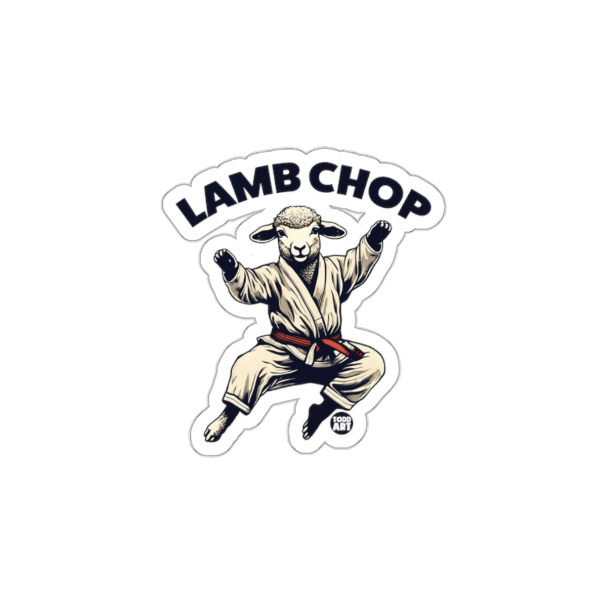 LAMB CHOP Karate Lamb Funny Martial Arts Sticker